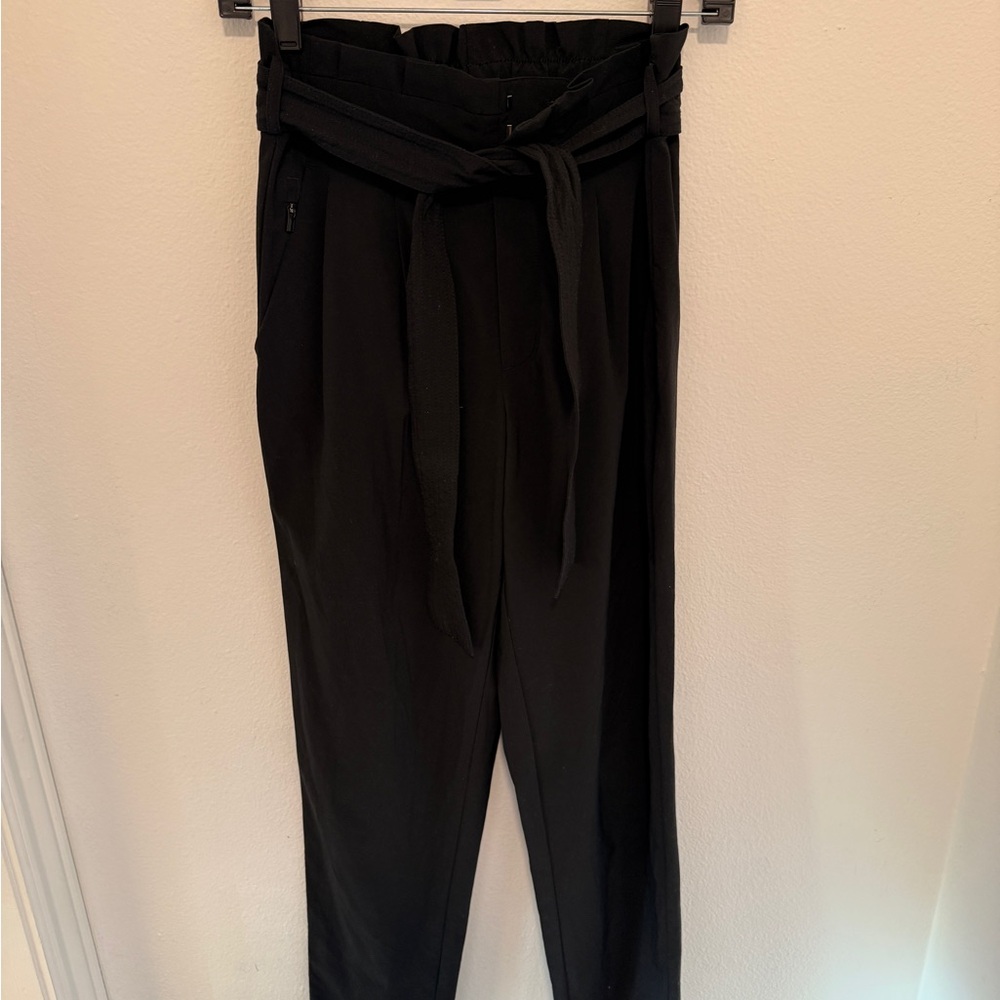 Athleta Black Women's Trousers with Tie Waist